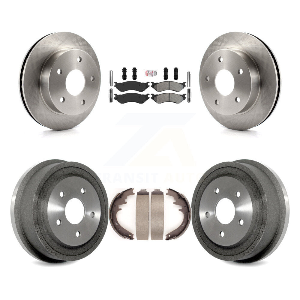 Front Rear Disc Brake Rotor Semi-Metallic Pad & Drum Kit For 2000-2001 Dodge Ram 1500 4WD K8A-105977