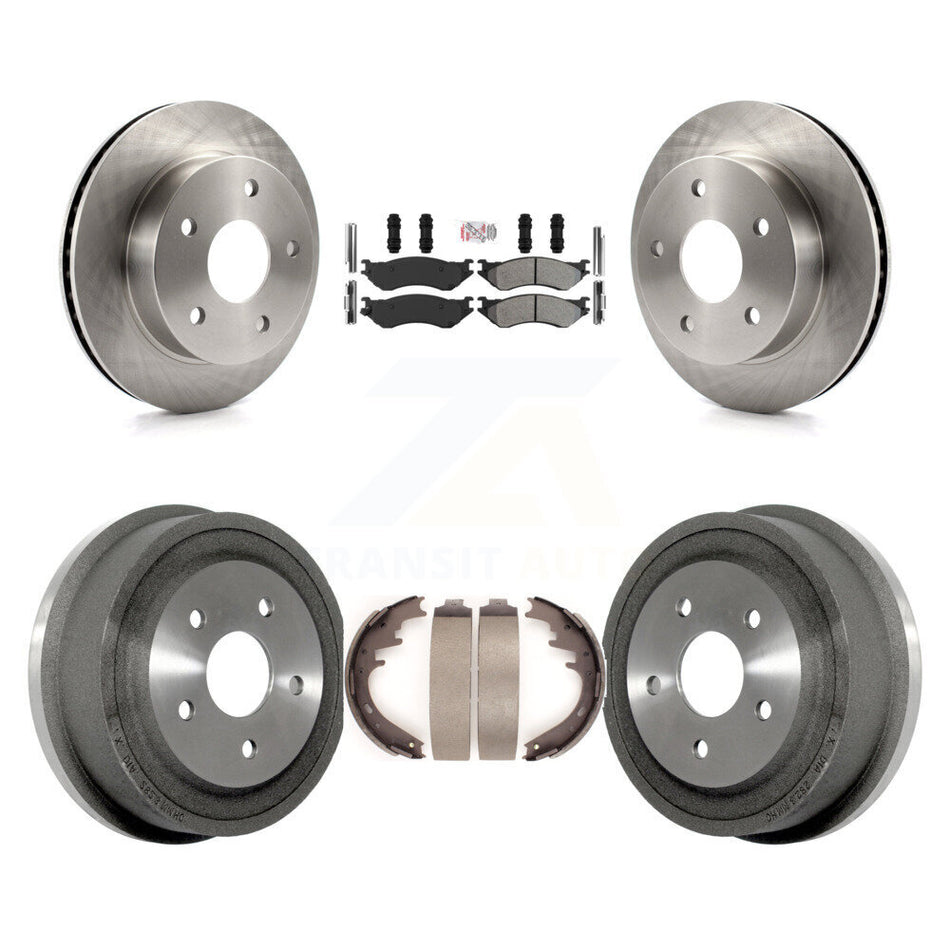 Front Rear Disc Brake Rotor Semi-Metallic Pad & Drum Kit For 2000-2001 Dodge Ram 1500 4WD K8A-105977