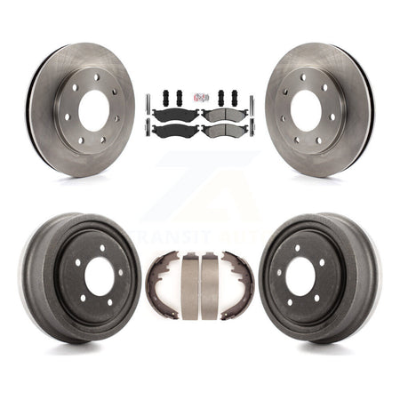 Front Rear Brake Rotor Semi-Metallic Pad Drum Kit For 99 Ford F-150 4WD With 7 Lug Wheels K8A-105978