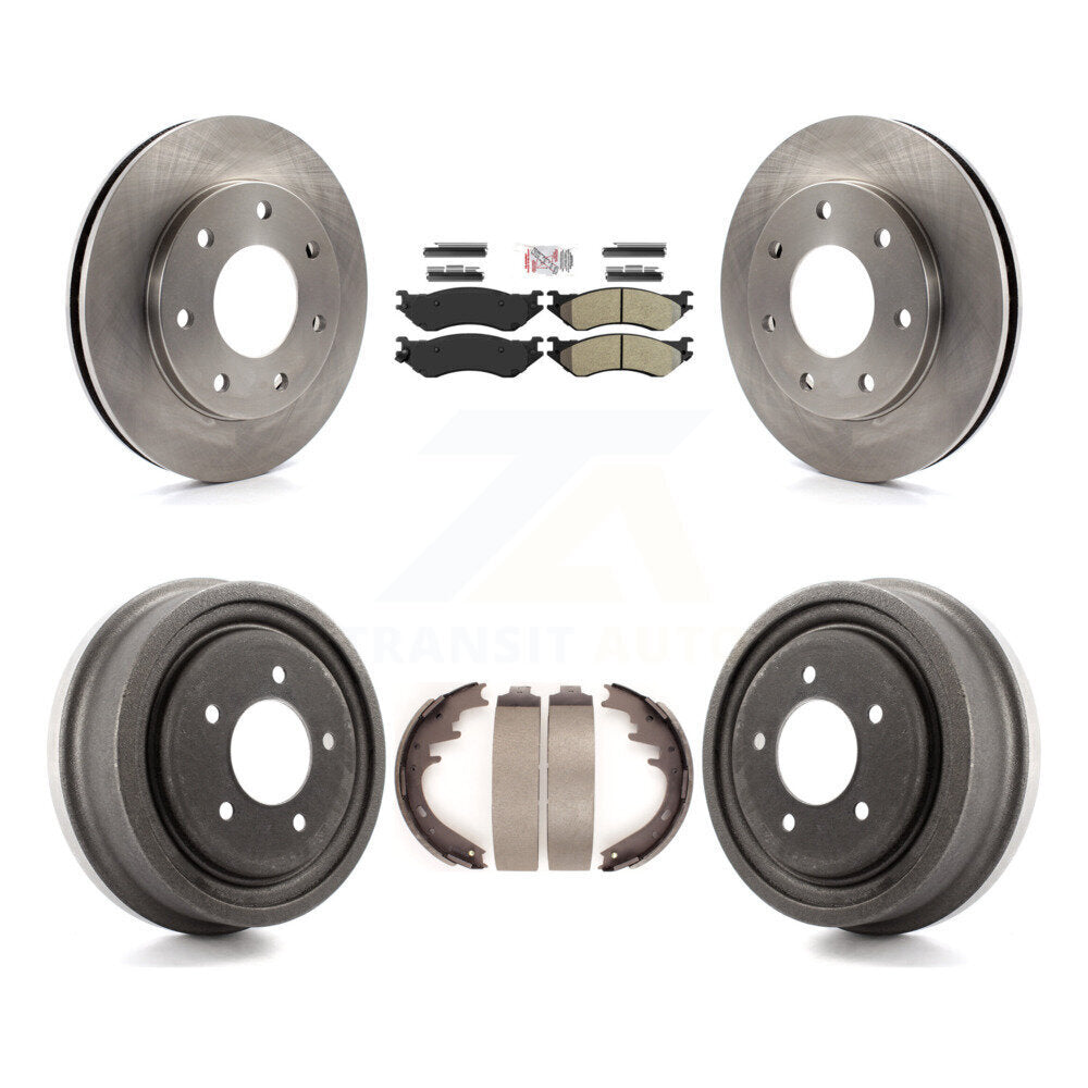 Front Rear Brake Rotor Semi-Metallic Pad Drum Kit For 99 Ford F-150 4WD With 7 Lug Wheels K8A-105979