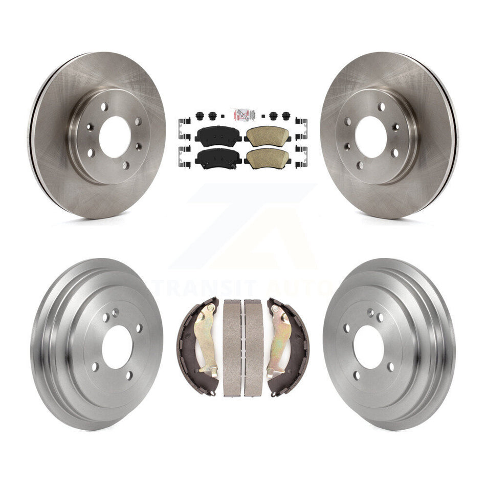 Front Rear Disc Brake Rotors Ceramic Pads And Drum Kit For 2012-2017 Hyundai Accent K8A-105980