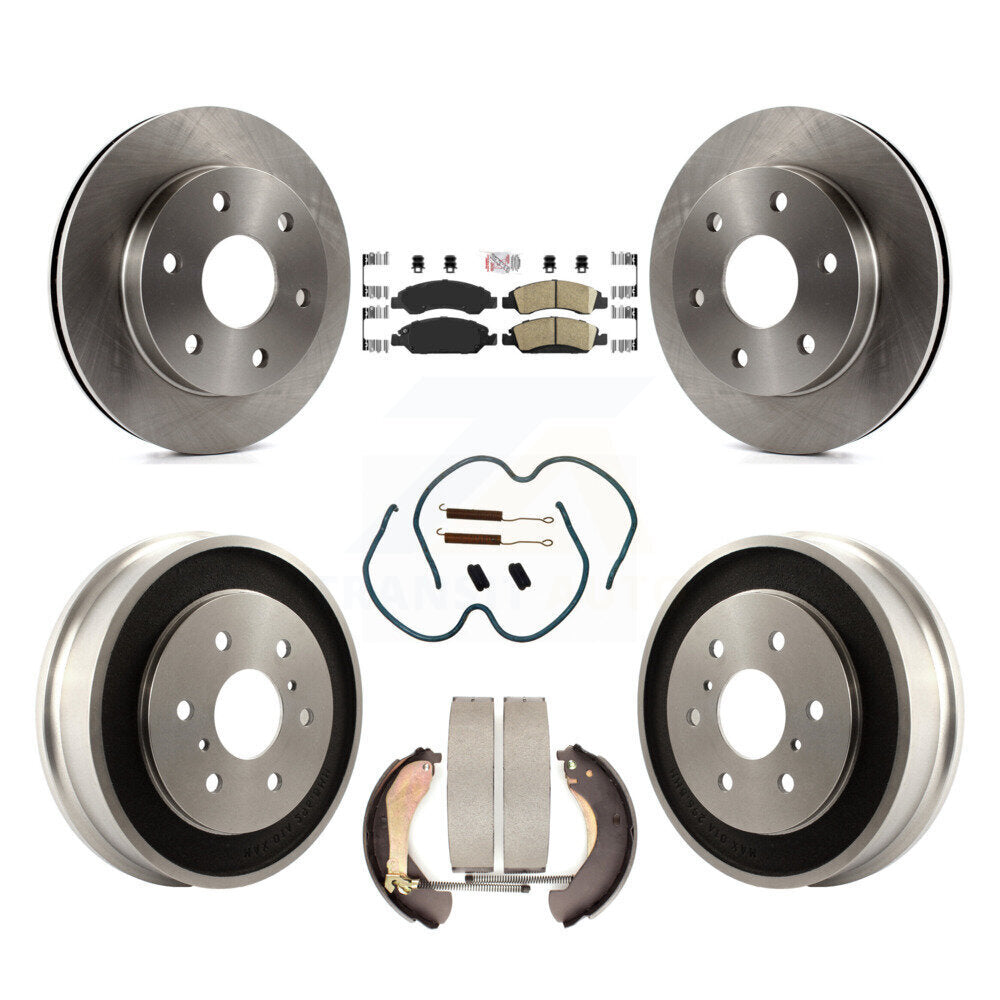 Front Rear Brake Rotor Ceramic Pad Drum Kit (7Pc) For 07 GMC Sierra 1500 Disc rear brakes K8A-105995