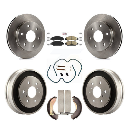 Front Rear Brake Rotor Ceramic Pad Drum Kit (7Pc) For 07 GMC Sierra 1500 Disc rear brakes K8A-105996