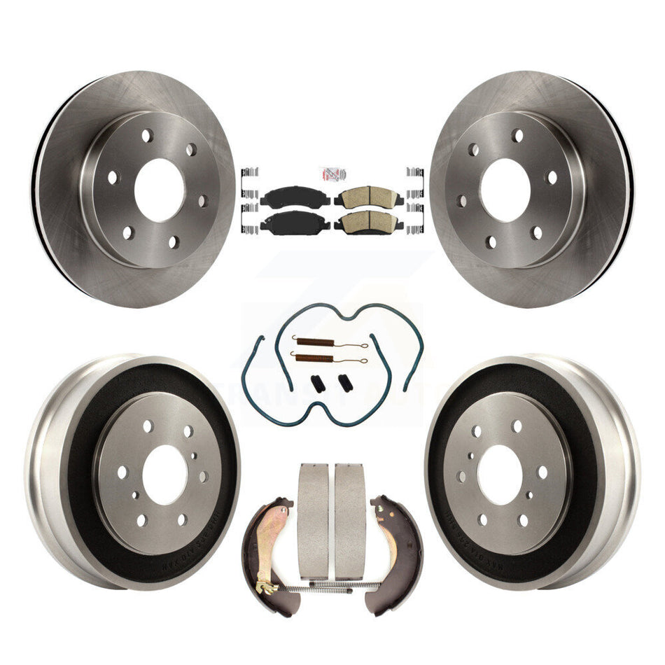Front Rear Brake Rotor Ceramic Pad Drum Kit (7Pc) For 07 GMC Sierra 1500 Disc rear brakes K8A-105996