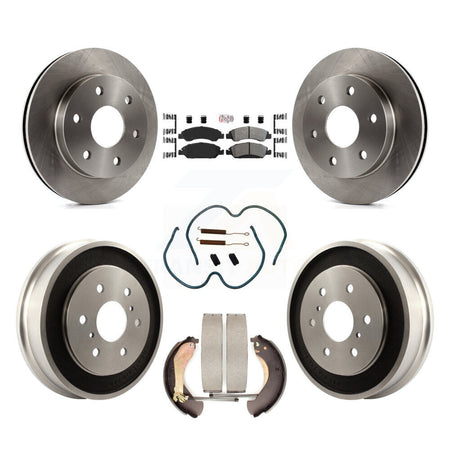 Front Rear Disc Brake Rotors Semi-Metallic Pads And Drum Kit (7Pc) For GMC Sierra 1500 K8A-105997