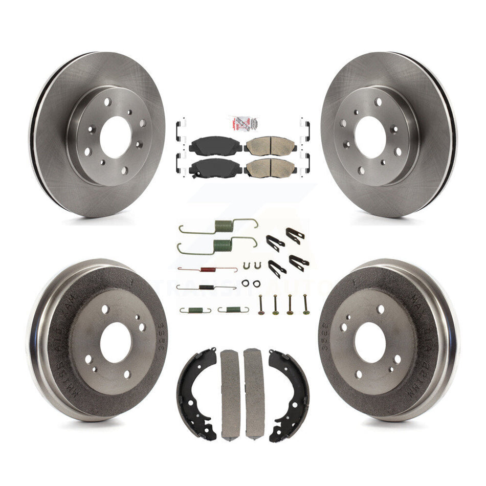 Front Rear Disc Brake Rotors Ceramic Pads And Drum Kit (7Pc) For Honda Accord K8A-106001