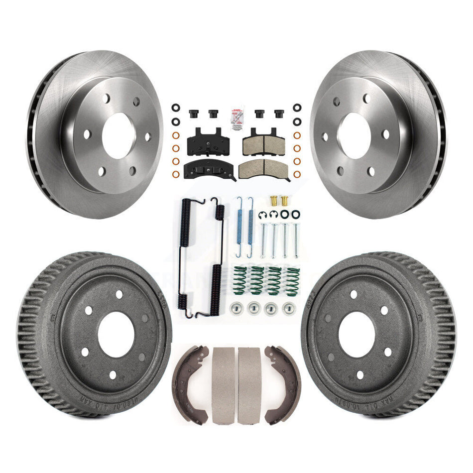 Front Rear Disc Brake Rotors Semi-Metallic Pads And Drum Kit (7Pc) For GMC Yukon K8A-106008