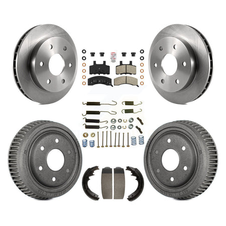 Front Rear Disc Brake Rotors Semi-Metallic Pads And Drum Kit (7Pc) For GMC Yukon K8A-106010