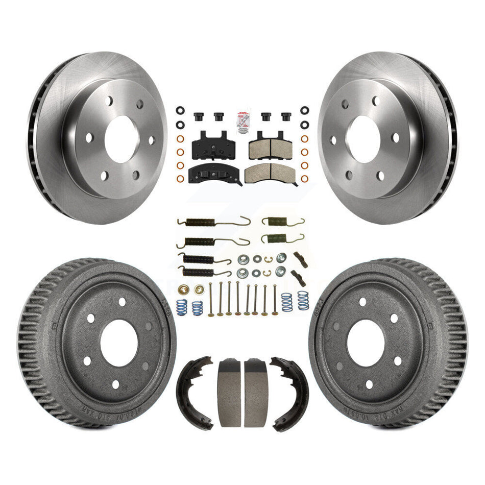 Front Rear Disc Brake Rotors Semi-Metallic Pads And Drum Kit (7Pc) For GMC Yukon K8A-106010