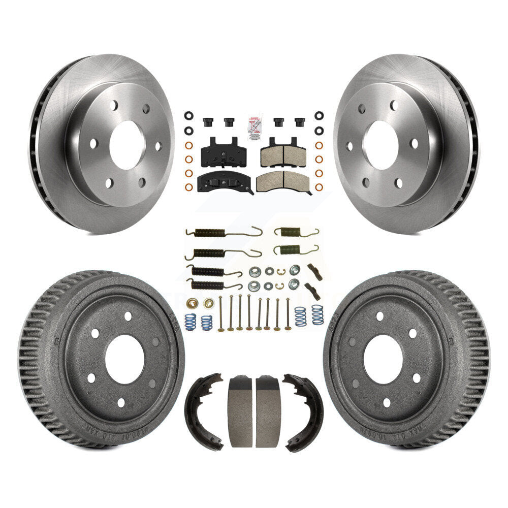 Front Rear Disc Brake Rotors Semi-Metallic Pads And Drum Kit (7Pc) For GMC Yukon K8A-106011