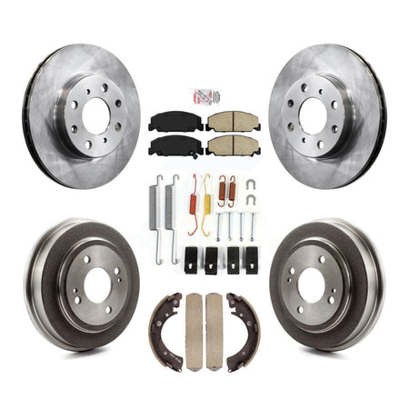 Front Rear Disc Brake Rotors Ceramic Pads And Drum Kit (7Pc) For Honda Civic K8A-106015