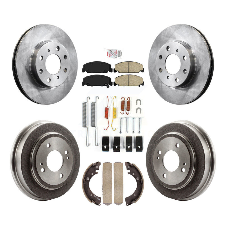 Front Rear Disc Brake Rotors Ceramic Pads And Drum Kit (7Pc) For Honda Civic K8A-106015