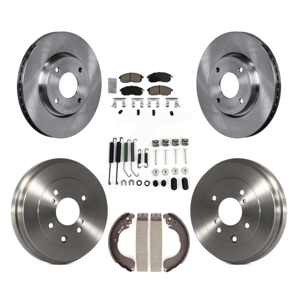 Front Rear Disc Brake Rotors Ceramic Pads And Drum Kit (7Pc) For Nissan Versa K8A-106020
