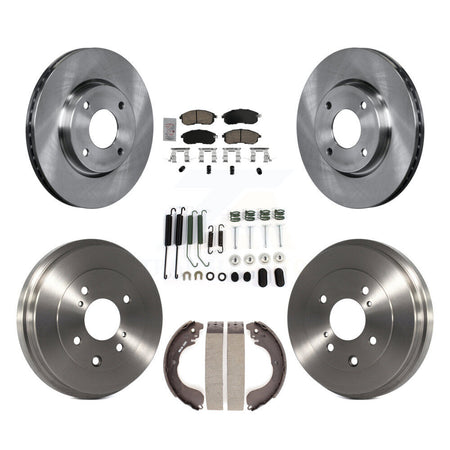 Front Rear Disc Brake Rotors Ceramic Pads And Drum Kit (7Pc) For Nissan Versa K8A-106020