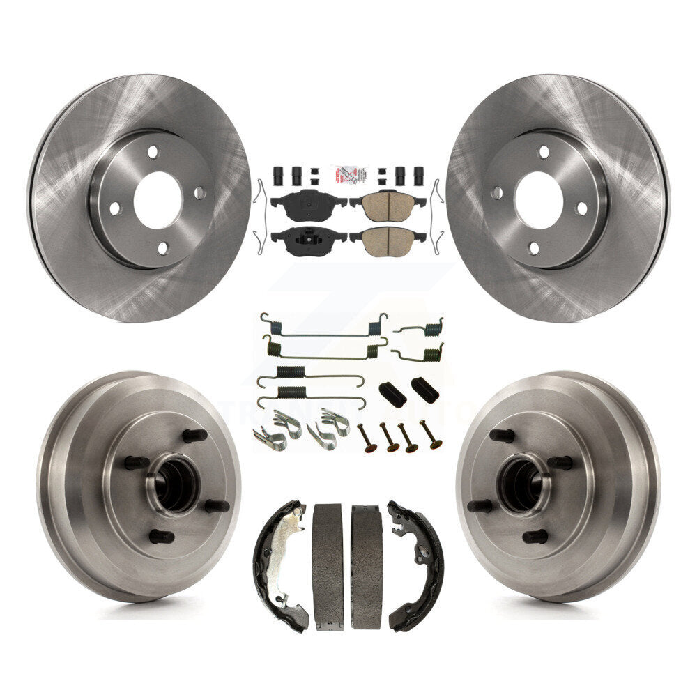 Front Rear Disc Brake Rotors Ceramic Pads And Drum Kit (7Pc) For Ford Focus K8A-106022