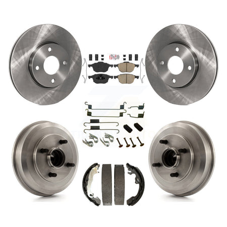 Front Rear Disc Brake Rotors Ceramic Pads And Drum Kit (7Pc) For Ford Focus K8A-106022