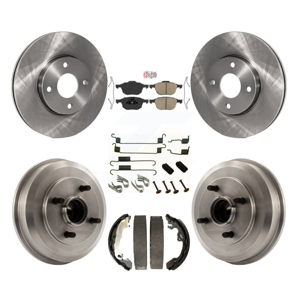 Front Rear Disc Brake Rotors Ceramic Pads And Drum Kit (7Pc) For Ford Focus K8A-106023