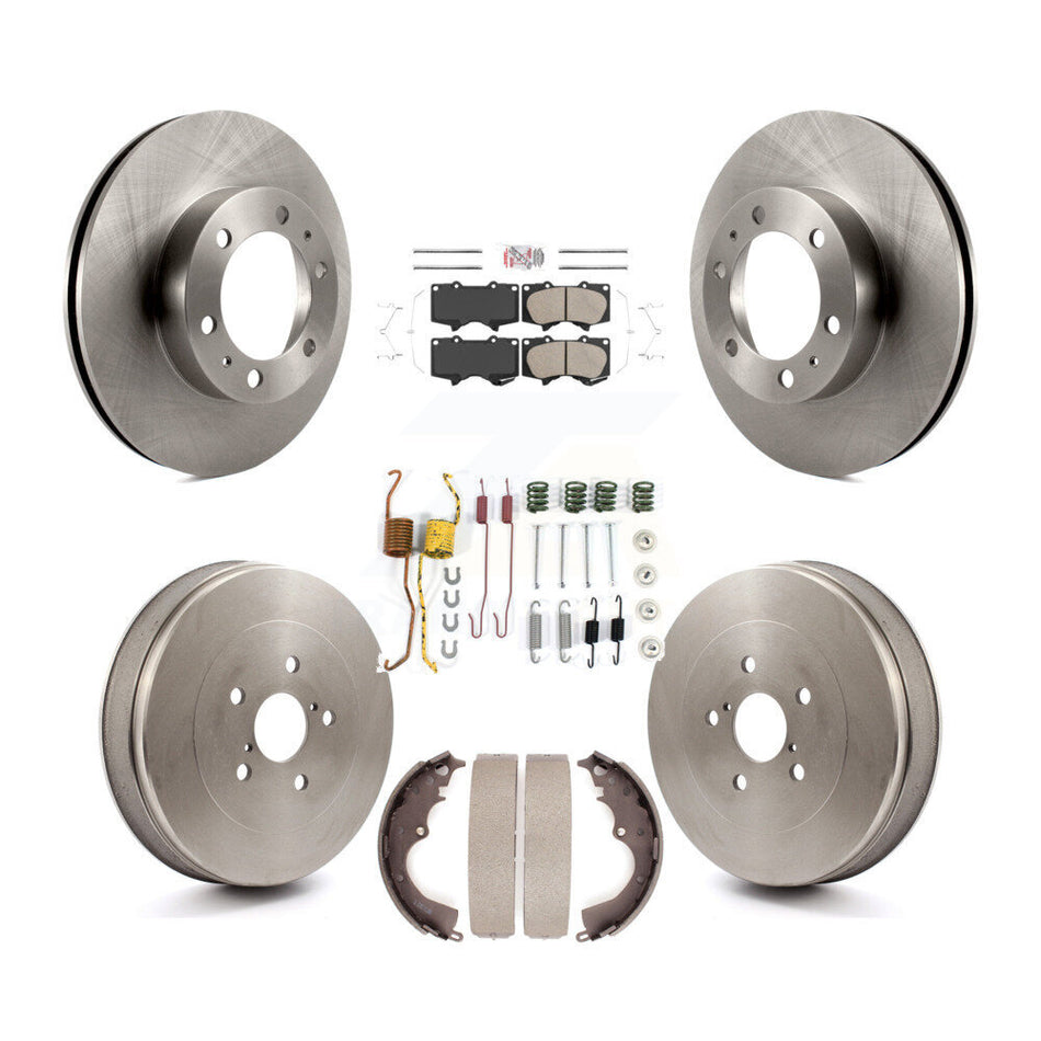 Front Rear Brake Rotor Ceramic Pad Drum Kit (7Pc) For Toyota Tacoma RWD With 6 Lug Wheels K8A-106029