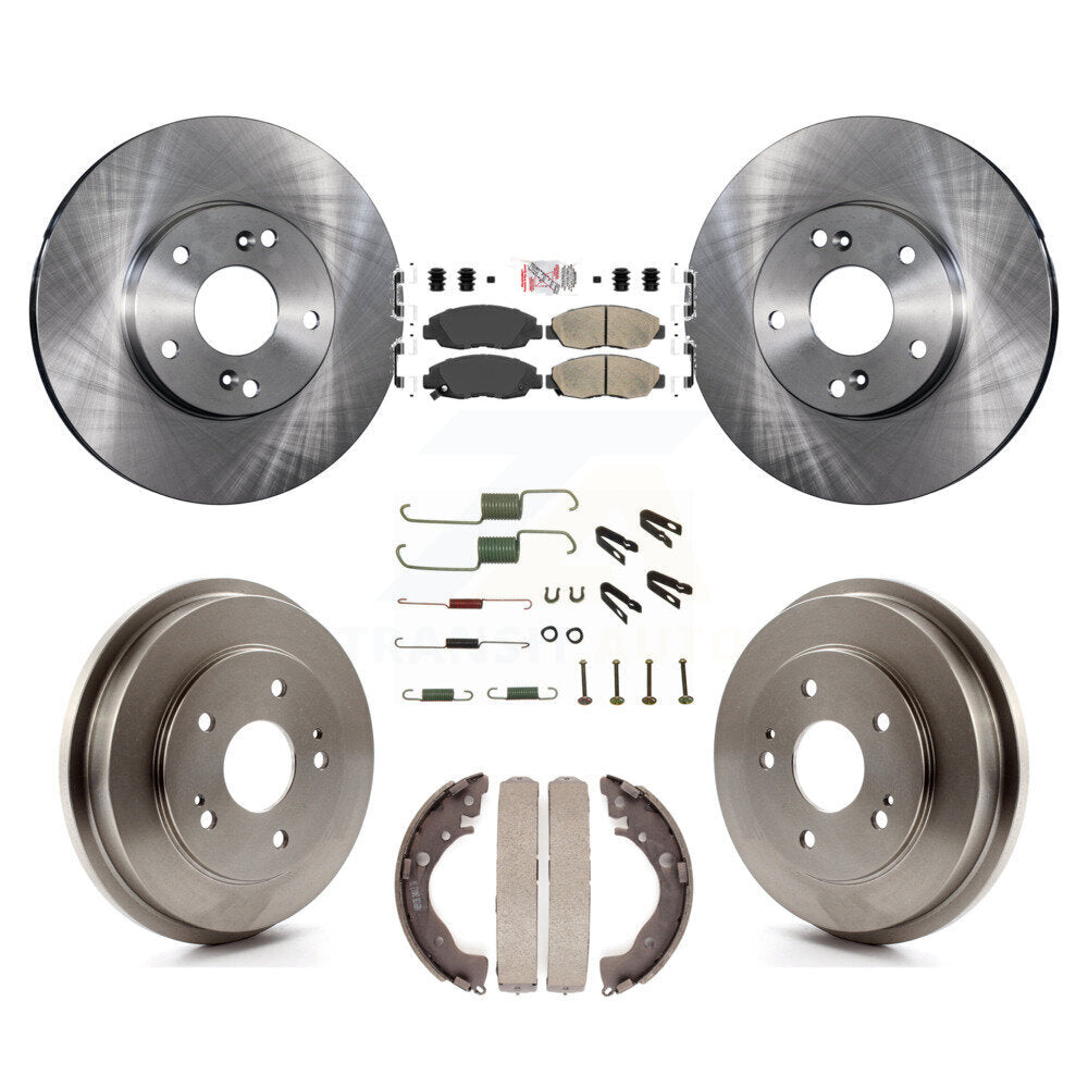 Front Rear Disc Brake Rotors Ceramic Pads And Drum Kit (7Pc) For 2011 Honda Civic GX K8A-106033