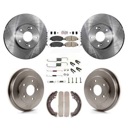 Front Rear Disc Brake Rotors Ceramic Pads And Drum Kit (7Pc) For 2011 Honda Civic GX K8A-106033