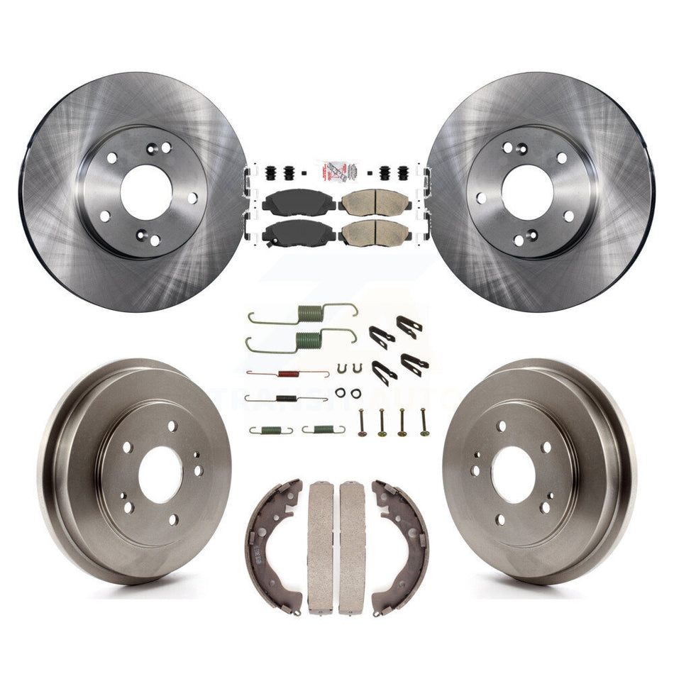 Front Rear Disc Brake Rotors Ceramic Pads And Drum Kit (7Pc) For 2011 Honda Civic GX K8A-106033