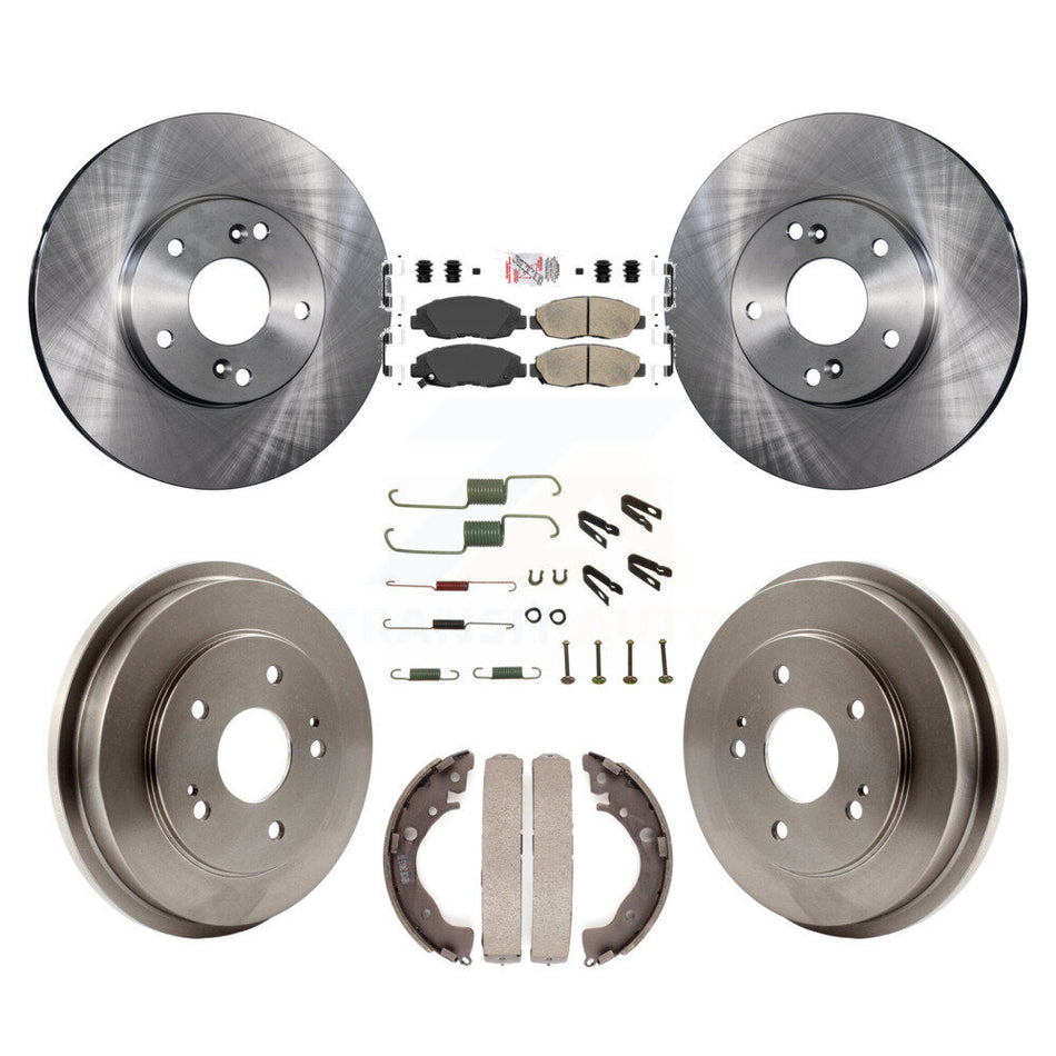 Front Rear Disc Brake Rotors Ceramic Pads And Drum Kit (7Pc) For 2011 Honda Civic GX K8A-106033