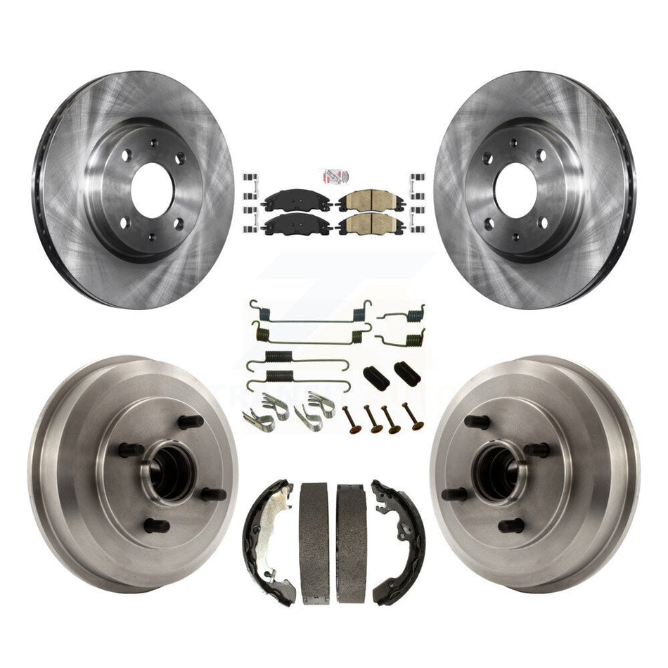 Front Rear Disc Brake Rotors Ceramic Pads And Drum Kit (7Pc) For Ford Focus K8A-106036