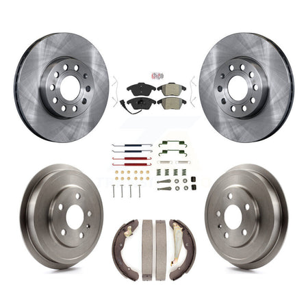 Front Rear Disc Brake Rotors Semi-Metallic Pads And Drum Kit (7Pc) For Volkswagen Jetta K8A-106037