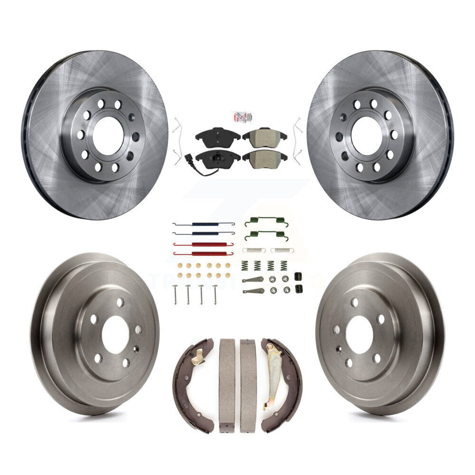 Front Rear Disc Brake Rotors Semi-Metallic Pads And Drum Kit (7Pc) For Volkswagen Jetta K8A-106037