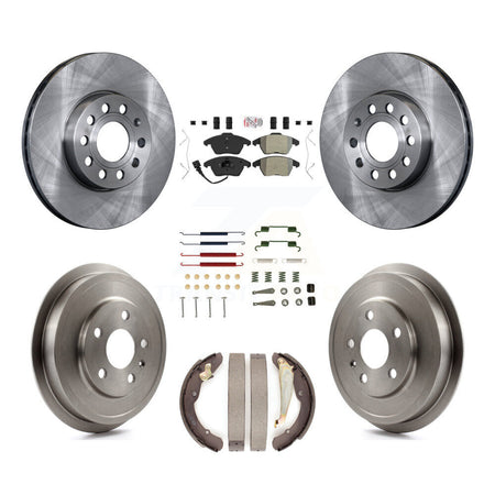 Front Rear Disc Brake Rotors Semi-Metallic Pads And Drum Kit (7Pc) For Volkswagen Jetta K8A-106038