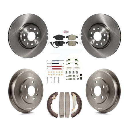 Front Rear Disc Brake Rotors Semi-Metallic Pads And Drum Kit (7Pc) For Volkswagen Jetta K8A-106039