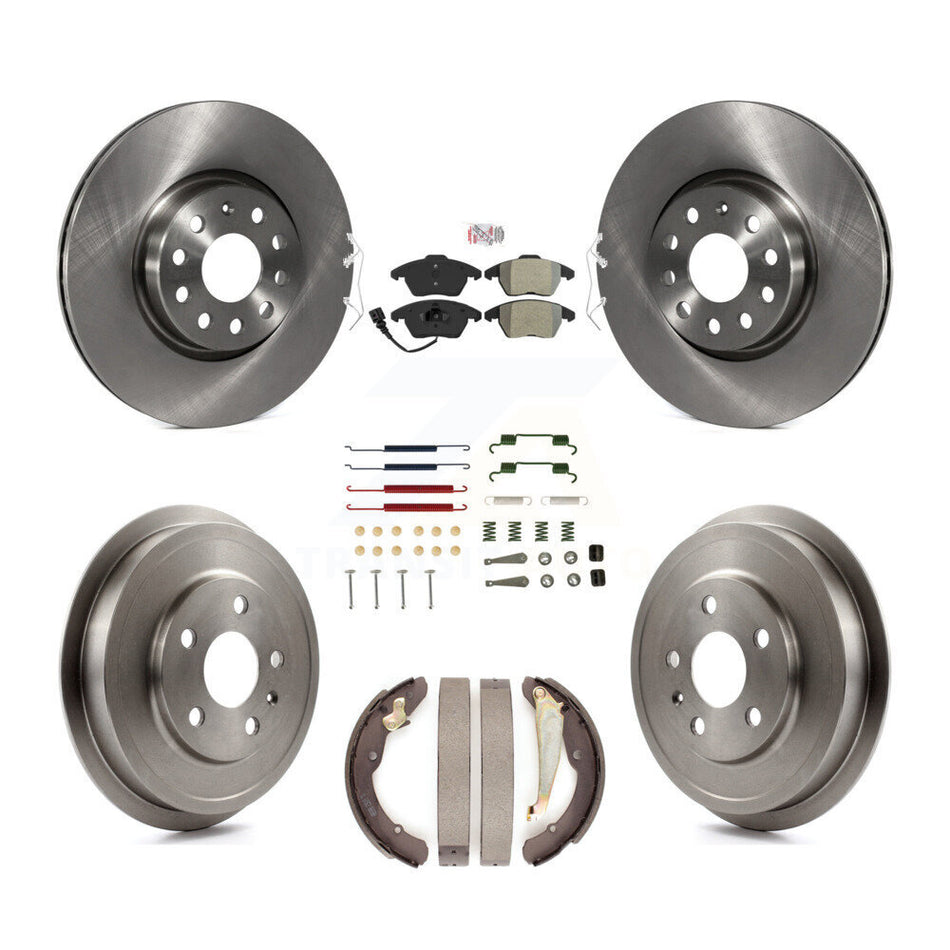 Front Rear Disc Brake Rotors Semi-Metallic Pads And Drum Kit (7Pc) For Volkswagen Jetta K8A-106039