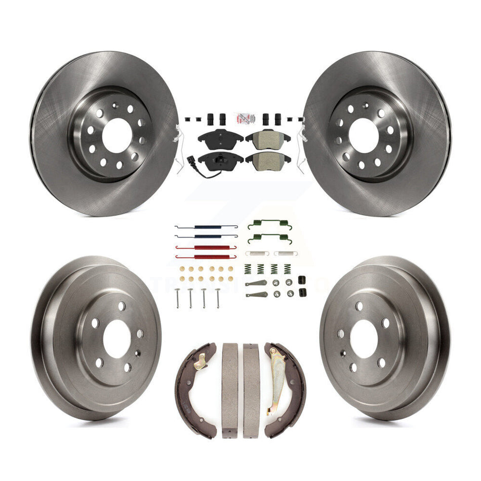 Front Rear Disc Brake Rotors Semi-Metallic Pads And Drum Kit (7Pc) For Volkswagen Jetta K8A-106040