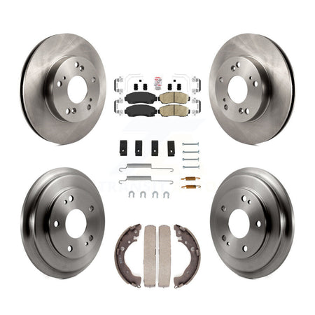 Front Rear Disc Brake Rotors Ceramic Pads And Drum Kit (7Pc) For Honda Civic K8A-106043