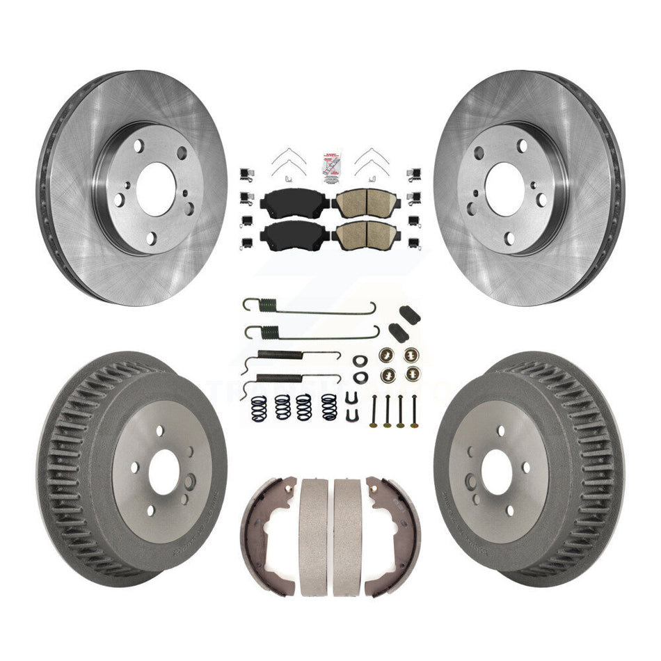 Front Rear Disc Brake Rotors Ceramic Pads And Drum Kit (7Pc) For 1998-2003 Toyota Sienna K8A-106045