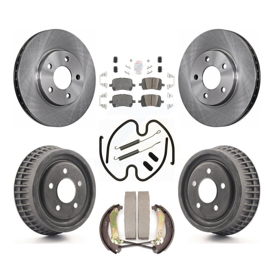 Front Rear Brake Rotor Ceramic Pad & Drum Kit (7Pc) For Chevrolet Malibu Disc rear brakes K8A-106048