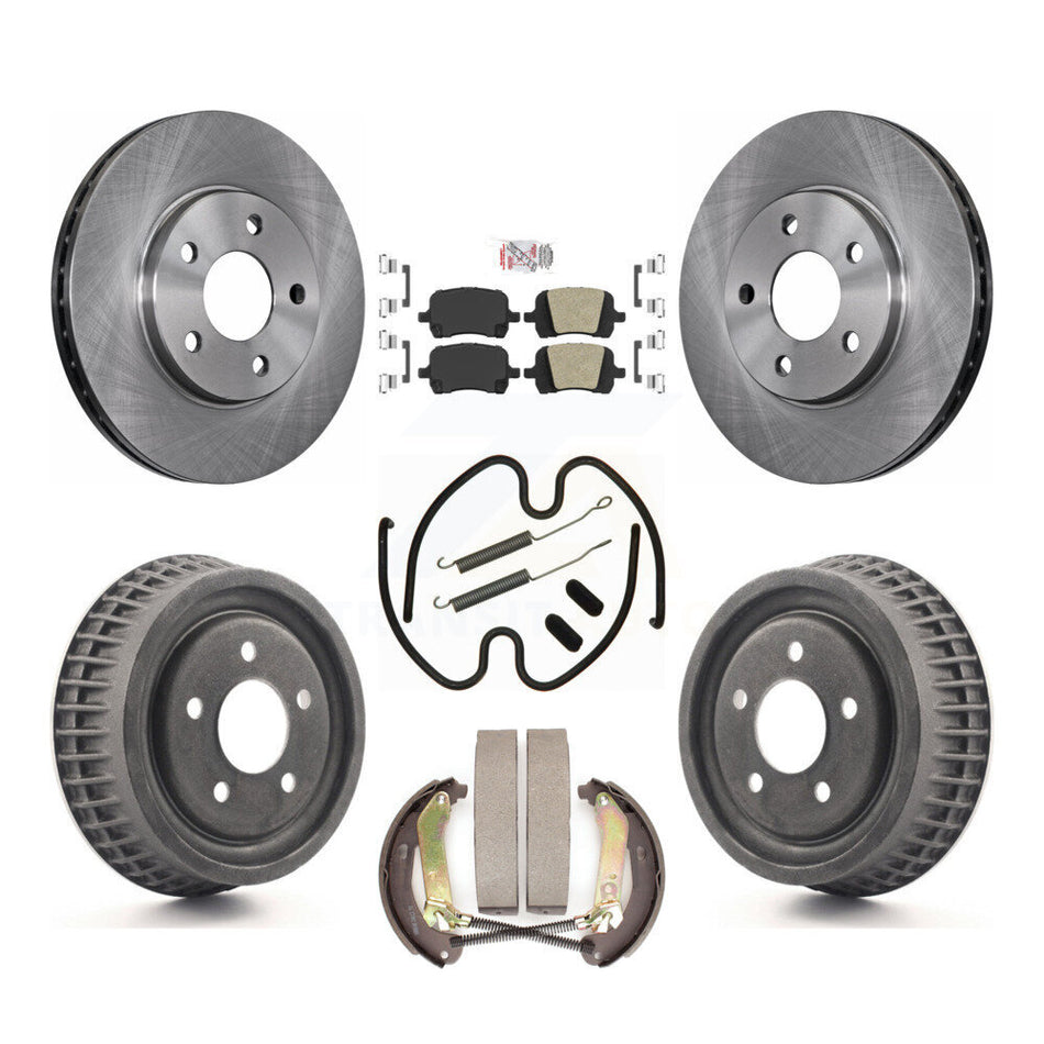 Front Rear Brake Rotor Ceramic Pad & Drum Kit (7Pc) For Chevrolet Malibu Disc rear brakes K8A-106049