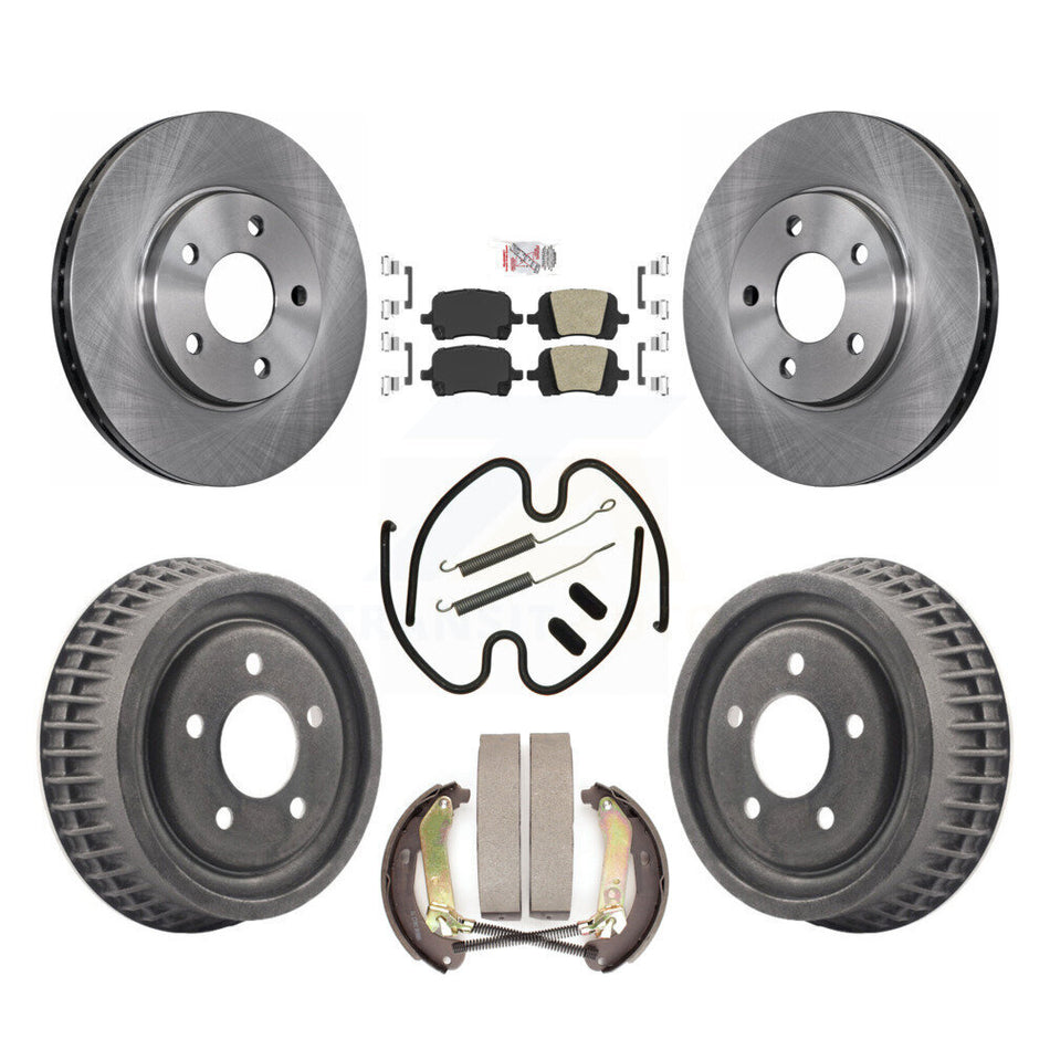 Front Rear Brake Rotor Ceramic Pad & Drum Kit (7Pc) For Chevrolet Malibu Disc rear brakes K8A-106049
