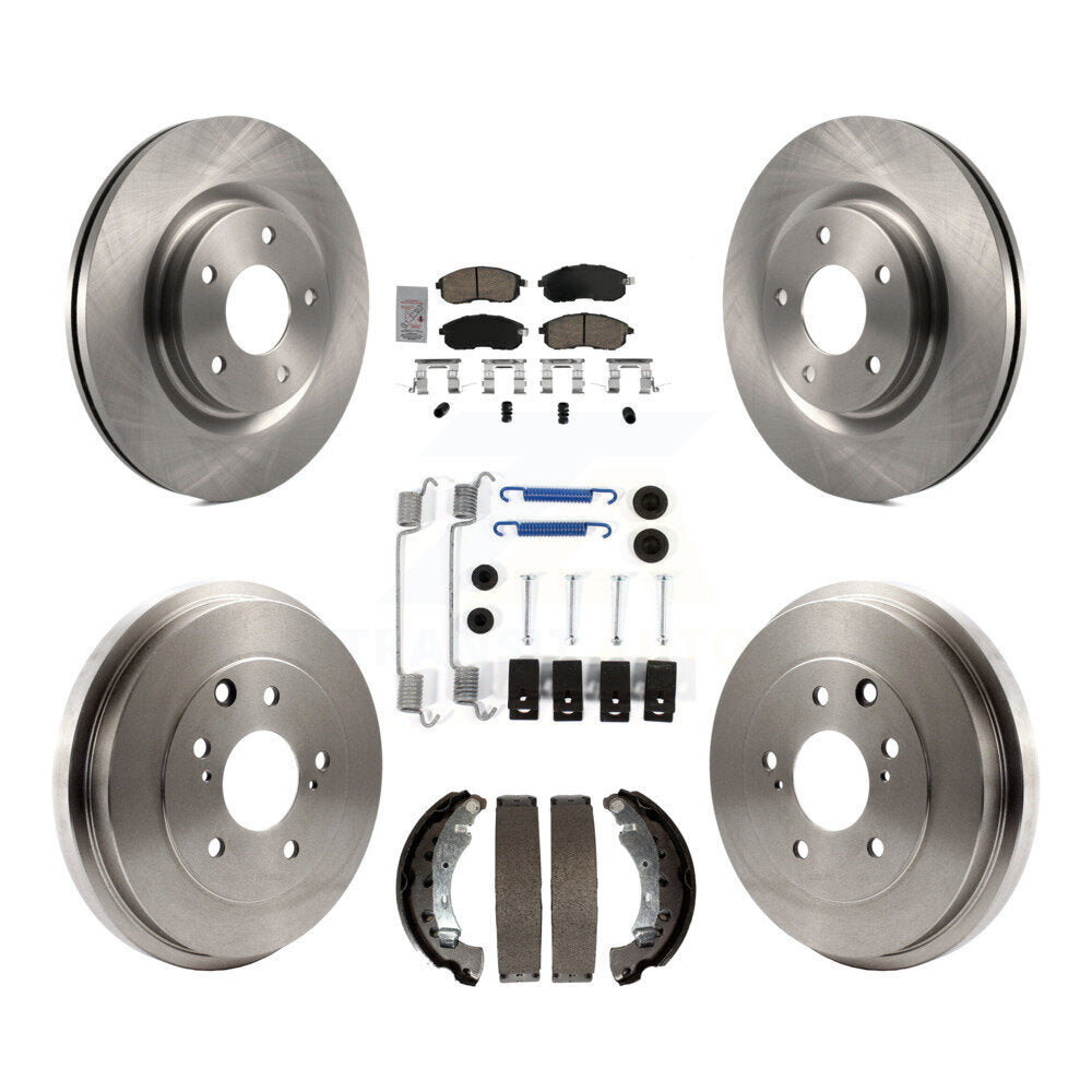 Front Rear Brake Rotors Ceramic Pad & Drum Kit (7Pc) For 17-19 Nissan Sentra Turbocharged K8A-106050