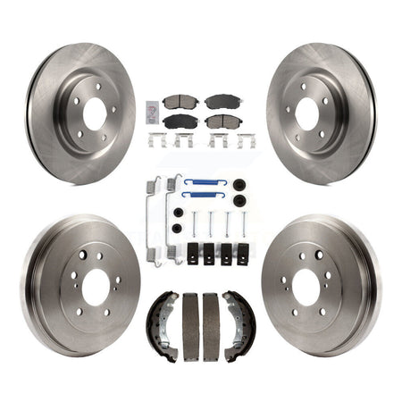 Front Rear Brake Rotors Ceramic Pad & Drum Kit (7Pc) For 17-19 Nissan Sentra Turbocharged K8A-106051