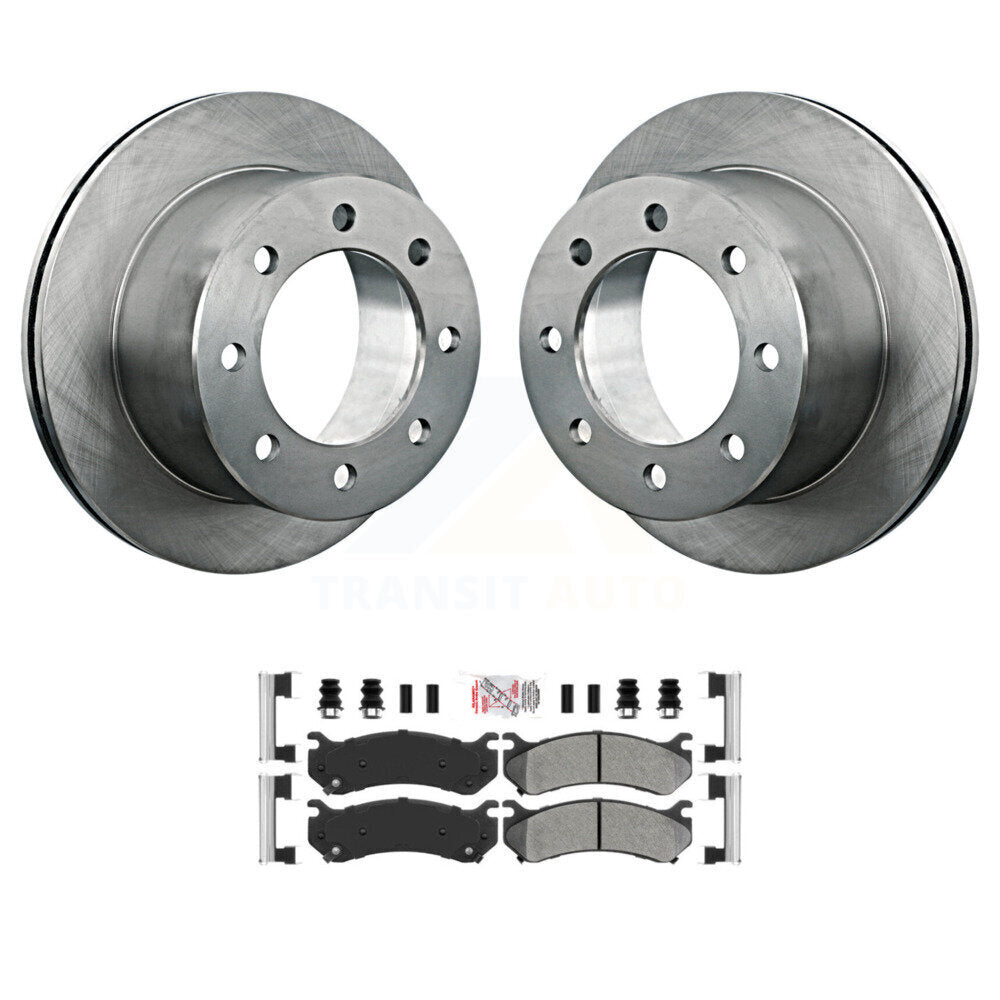Rear Brake Rotor Semi-Metallic Pad Kit For 2007 GMC Sierra 3500 Classic With 12000 Lb GVW K8A-106104