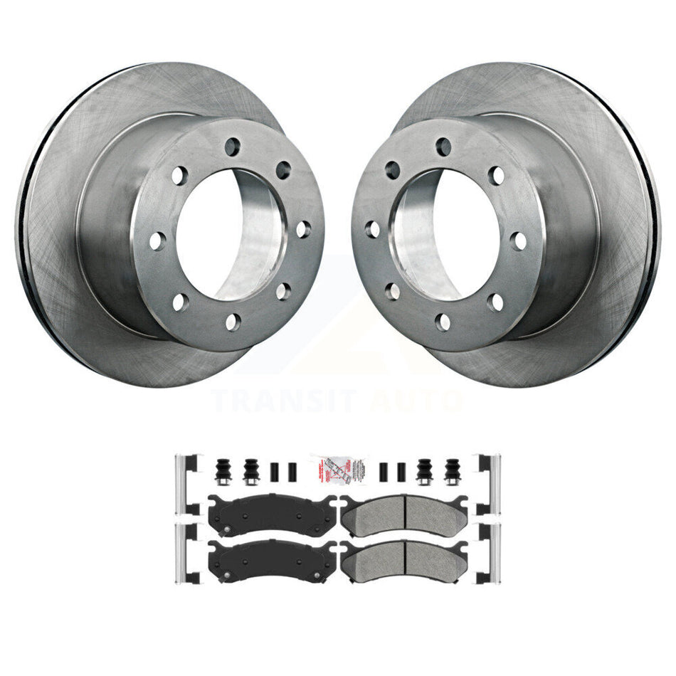 Rear Brake Rotor Semi-Metallic Pad Kit For 2007 GMC Sierra 3500 Classic With 12000 Lb GVW K8A-106104