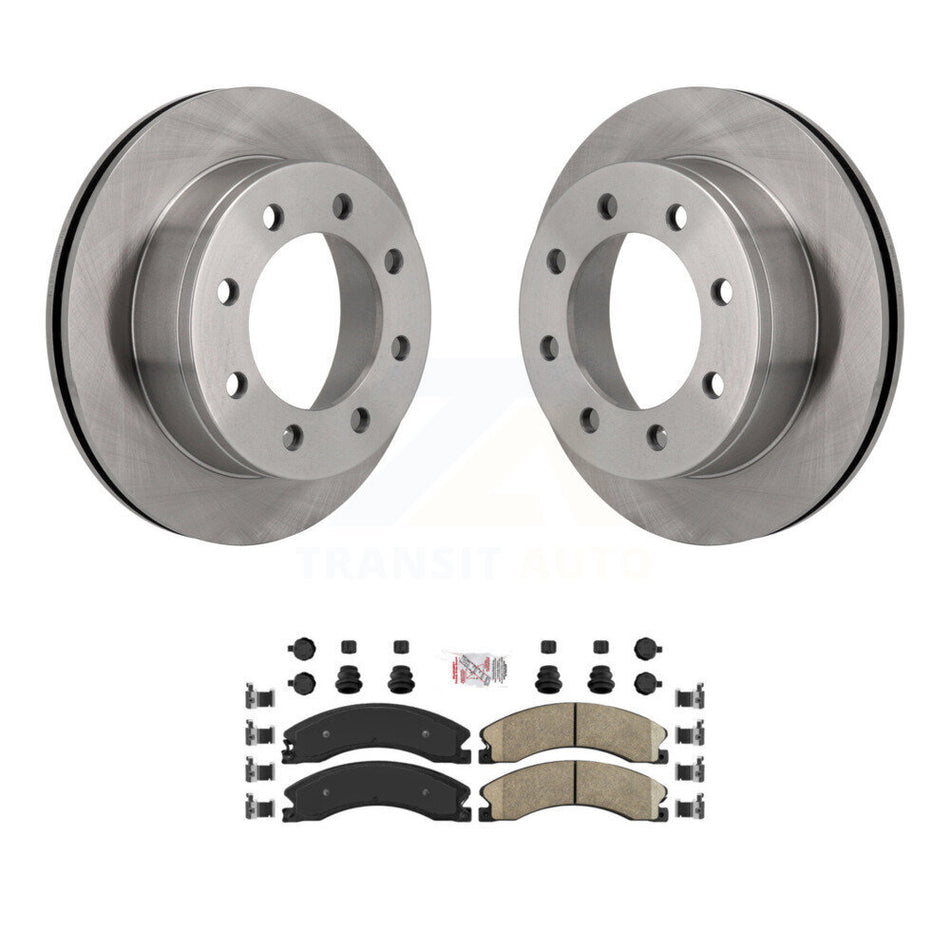 Rear Brake Rotors & Ceramic Pad Kit For 10-11 Chevrolet Express 4500 3.20" Overall Height K8A-106114