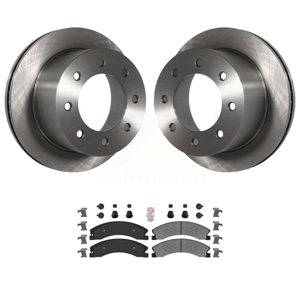 Rear Disc Brake Rotors & Semi-Metallic Pad Kit For GMC Sierra 3500 HD Chevrolet Silverado K8A-106116