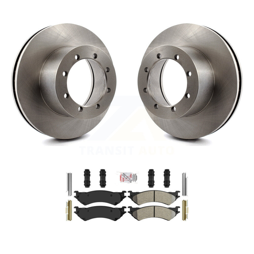 Rear Disc Brake Rotors And Semi-Metallic Pads Kit For Ford E-350 Super Duty K8A-106129