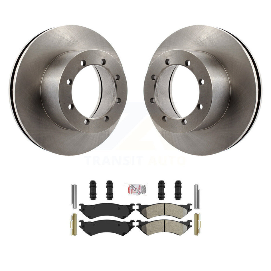 Rear Disc Brake Rotors And Semi-Metallic Pads Kit For Ford E-350 Super Duty K8A-106129