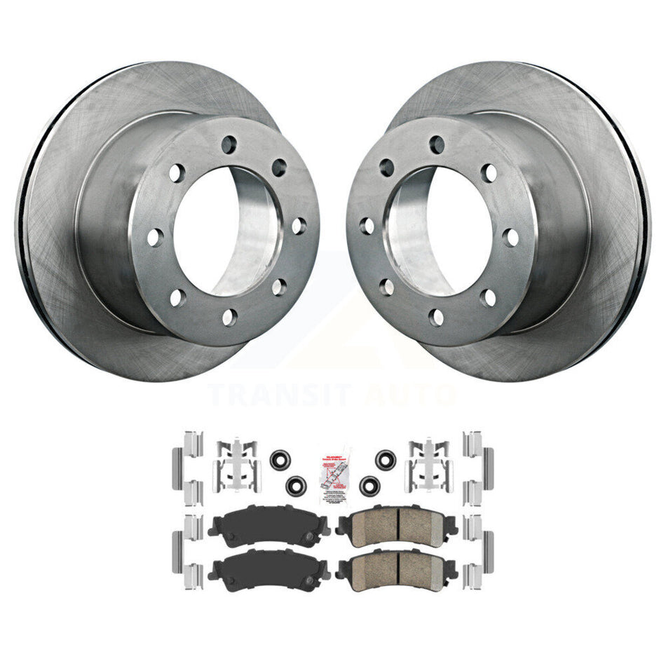Rear Disc Brake Rotors And Ceramic Pads Kit For 2001 GMC Sierra 3500 K8A-106141