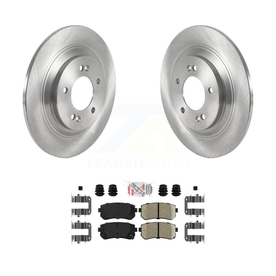 Rear Disc Brake Rotors And Ceramic Pad Kit For 2017 Kia Cadenza With Manual Parking K8A-106148