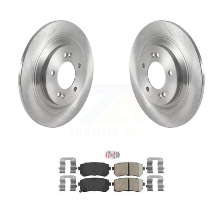 Rear Disc Brake Rotors And Ceramic Pad Kit For 2017 Kia Cadenza With Manual Parking K8A-106149