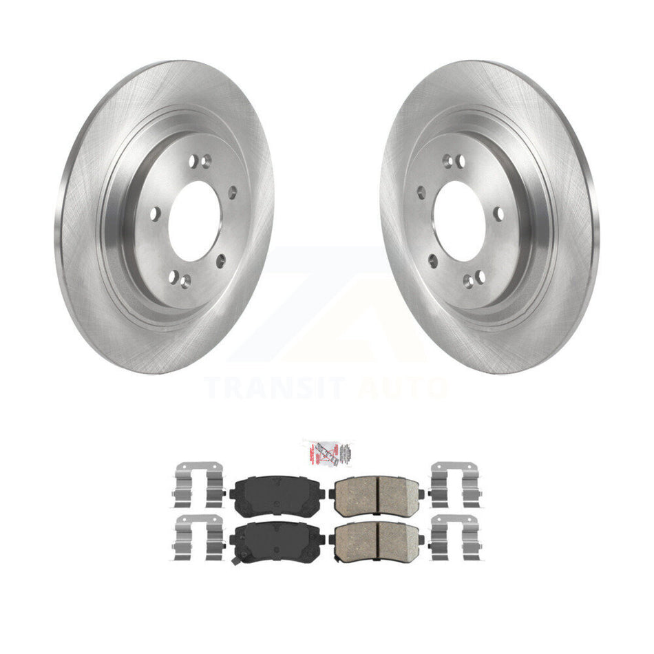 Rear Disc Brake Rotors And Ceramic Pad Kit For 2017 Kia Cadenza With Manual Parking K8A-106149